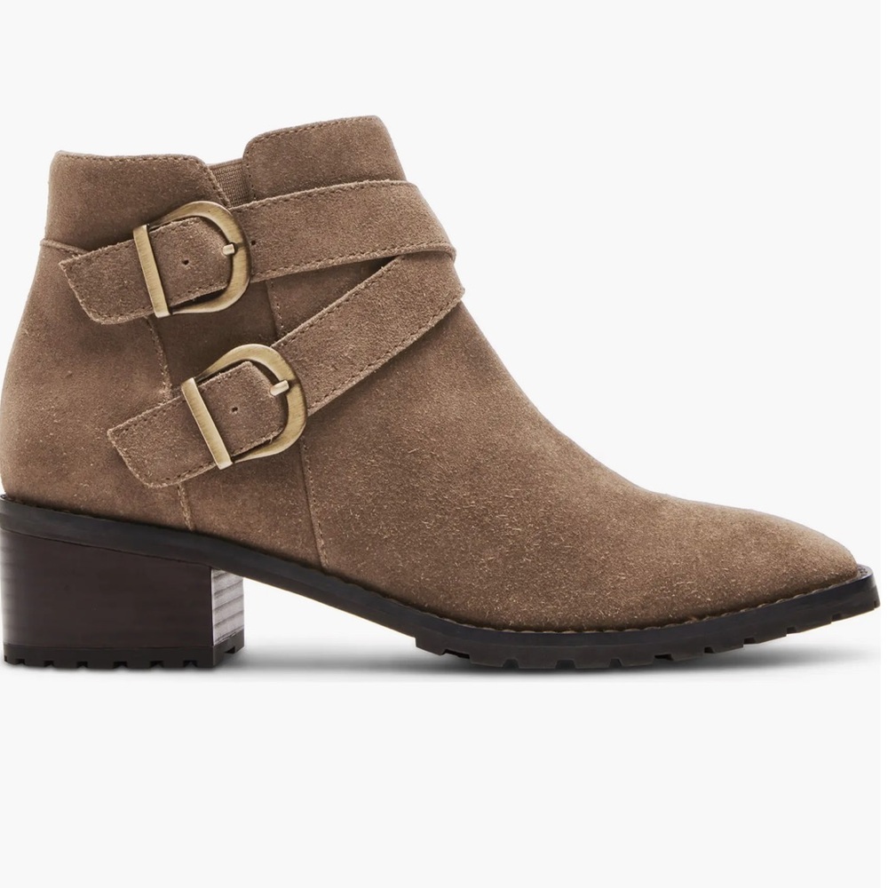 Blondo Tan Ankle Boots with Buckle Detail